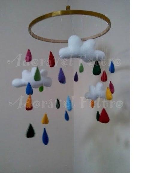Lindo Móbile Chuva de Alegria (Aro 25cm)