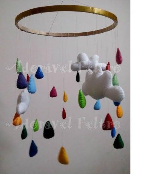 Lindo Móbile Chuva de Alegria (Aro 25cm)