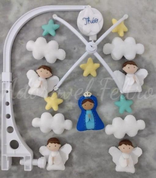 Móbile Musical Nossa Senhora, Anjos e Nuvens
