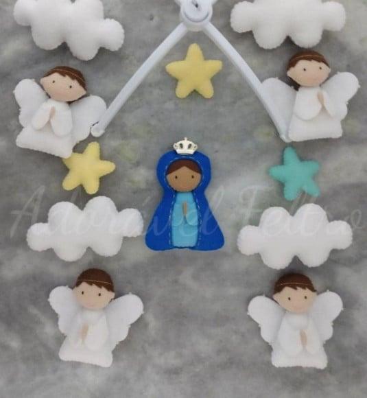 Móbile Nossa Senhora, Anjos e Nuvens