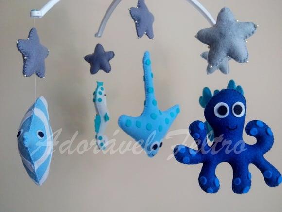 Móbile para Berço Fundo do Mar+Suporte