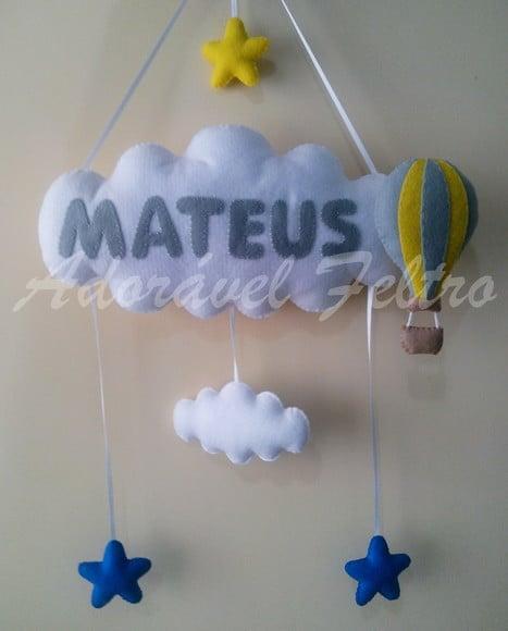 Porta Maternidade Nuvens e Balão