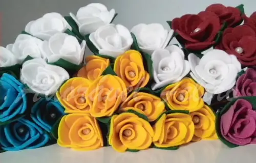 3 Canetas Decoradas com Rosa em Feltro