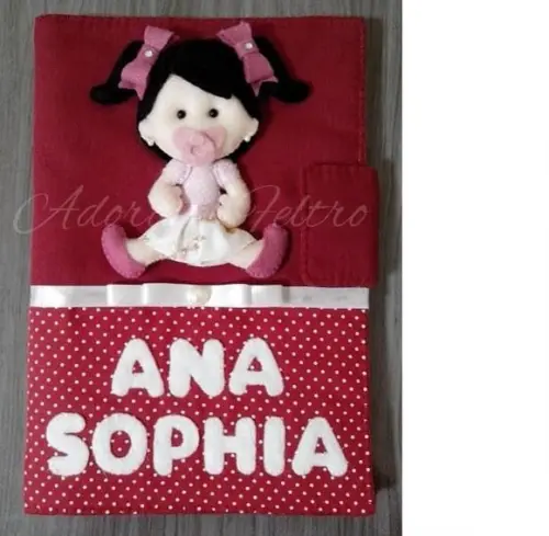 Capa Carteira de Vacinas Bonequinha Ana Sophia