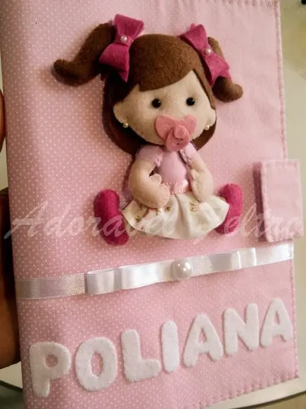 Capa Carteira de Vacinas Bonequinha Poliana