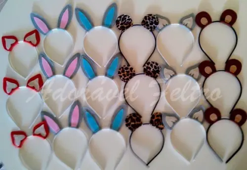 Kit 10 Tiaras Animais da Floresta