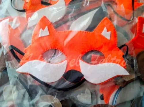 Kit 15 Máscaras Raposa em Feltro