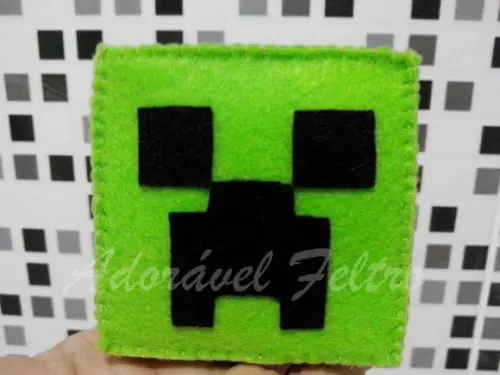 Kit 2 Creeper em Feltro - Minecraft