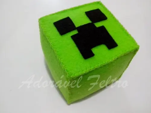 Kit 2 Creeper em Feltro - Minecraft