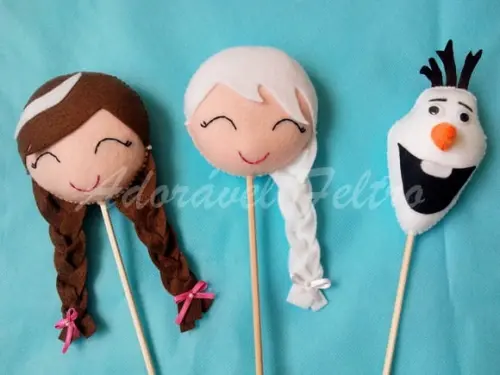 Kit 3 Centros de Mesa Anna, Elsa e Olaf - Frozen
