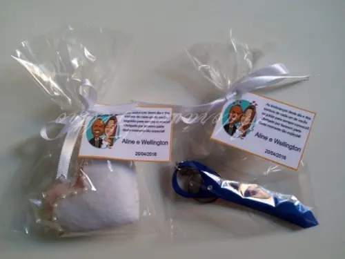 Kit 3 Chaveiros Coração em Feltro