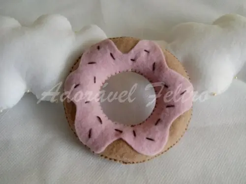 Kit 3 Donuts em feltro - 10cm