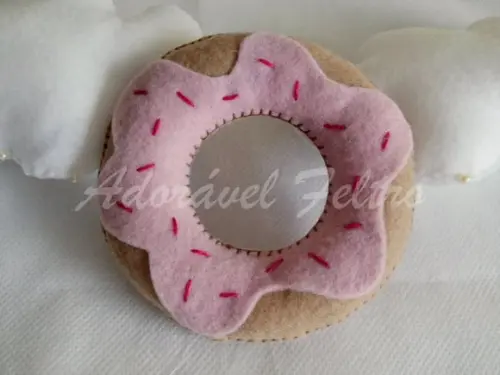 Kit 3 Donuts em feltro - 10cm