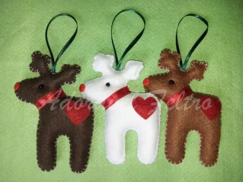 Kit 3 Enfeites para Árvore de Natal - Rena