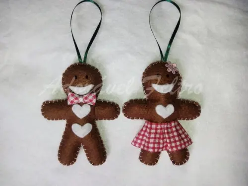 Kit 3 Enfeites para Árvore de Natal-boneco Biscoito