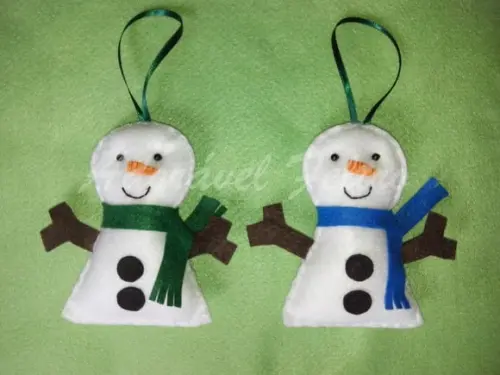 Kit 3 Enfeites para Árvore de Natal-boneco de Neve