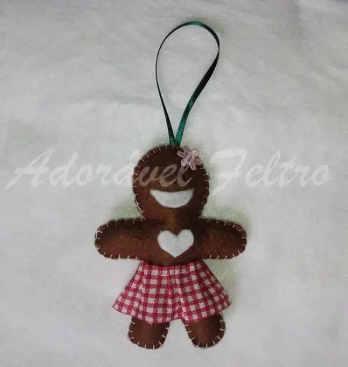 Kit 3 Enfeites para Árvore de Natal-boneco Biscoito