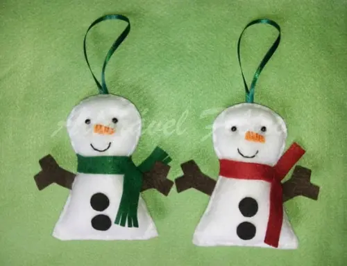 Kit 3 Enfeites para Árvore de Natal-boneco de Neve