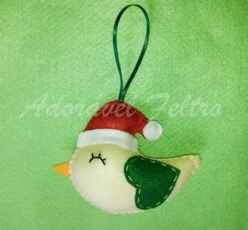 Kit 3 Enfeites para Árvore de Natal-passarinho