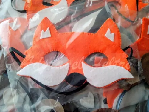 Kit 3 Máscaras Raposa em feltro