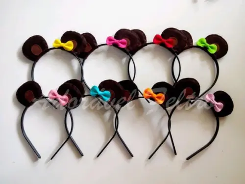 Kit 3 Tiaras Orelha de Ursa com Laço