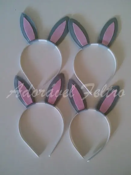 Kit 3 Tiaras Orelhas de Coelho Rosa