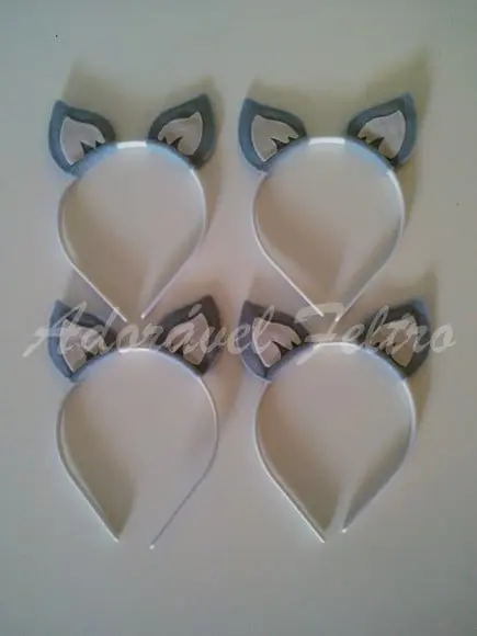 Kit 3 Tiaras Orelhas de Guaxinim