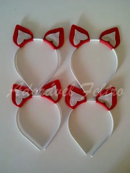 Kit 3 Tiaras Orelhas de Raposa