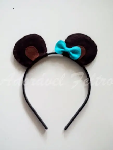 Kit 3 Tiaras Orelhas de Ursa com Laço