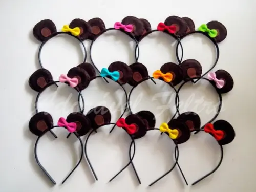 Kit 3 Tiaras Orelhas de Ursa com Laço