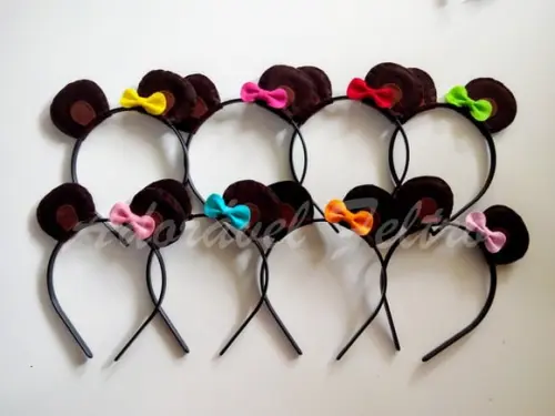 Kit 3 Tiaras Orelhas de Ursa com Laço