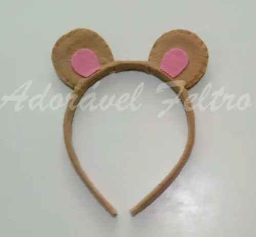 Kit 3 Tiaras Orelhas de Ursinho(encapada)