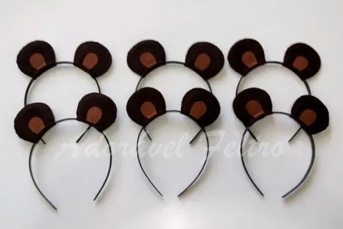 Kit 3 Tiaras Orelhas de Urso
