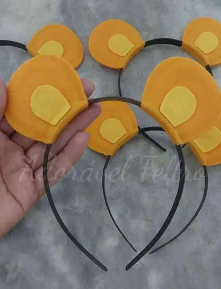 Kit 3 Tiaras Orelhas de Urso