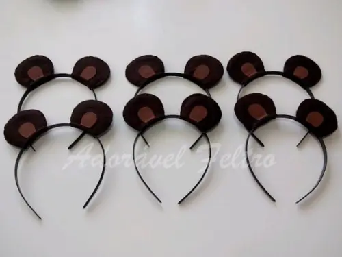 Kit 3 Tiaras Orelhas de Urso