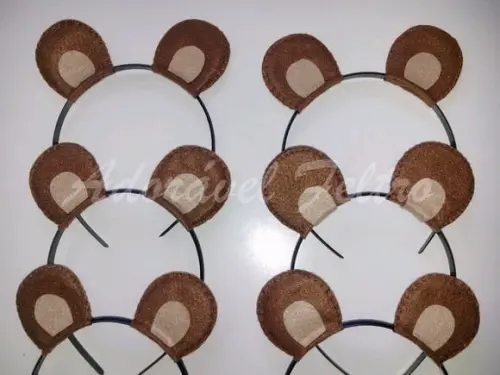 Kit 3 Tiaras Orelhas de Urso