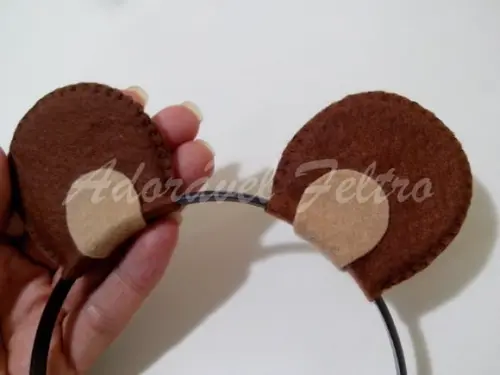 Kit 3 Tiaras Orelhas de Urso