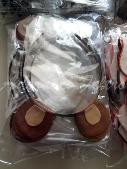 Kit 3 Tiaras Orelhas de Urso