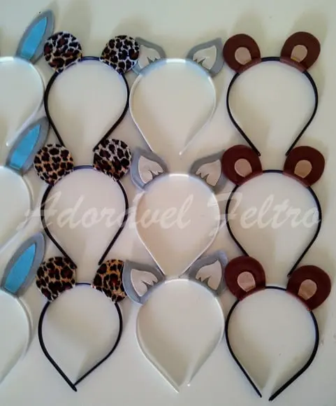 Kit 3 Tiaras Orelhas de Urso