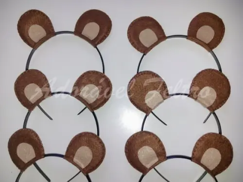 Kit 3 Tiaras Orelhas de Urso