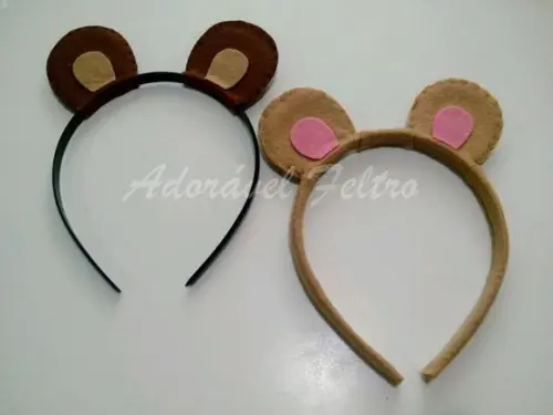 Kit 3 Tiaras ursinho (encapadas)