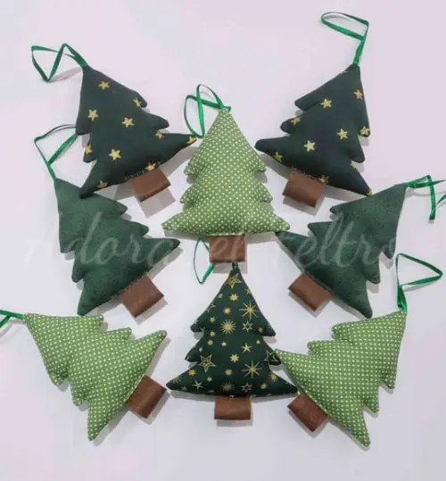 Kit 5 Pinheiros - Enfeite para Árvore de Natal