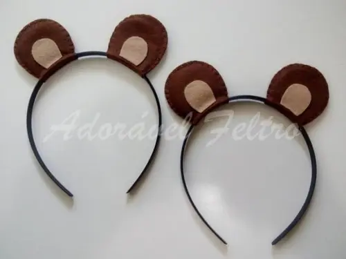 Kit 6 Tiaras Orelhas de Urso