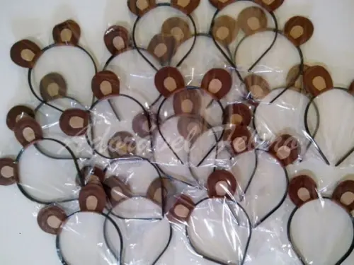 Kit 6 Tiaras Orelhas de Urso