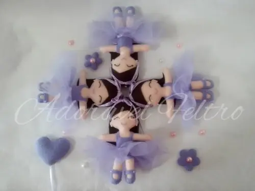 Linda Boneca Bailarina em Feltro (30 cm)