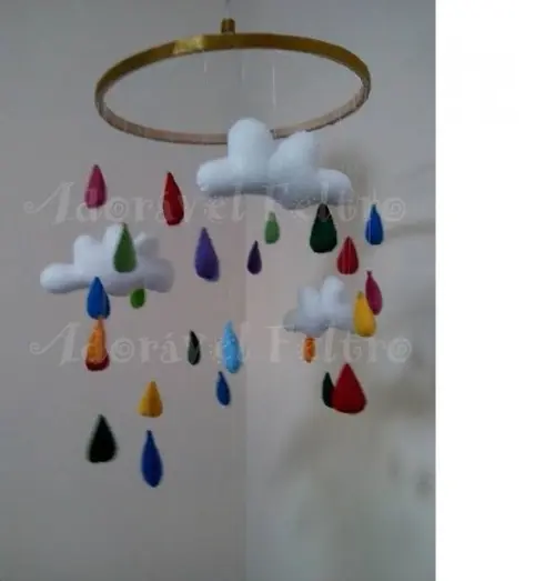 Lindo Móbile Chuva de Alegria (Aro 25cm)