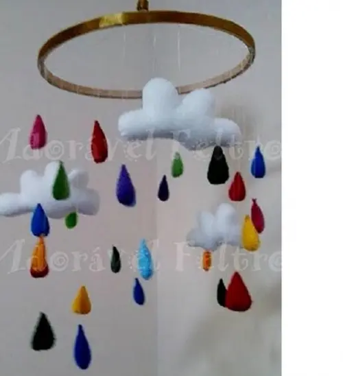 Lindo Móbile Chuva de Alegria (Aro 25cm)