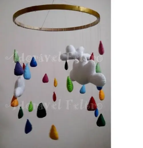 Lindo Móbile Chuva de Alegria (Aro 25cm)