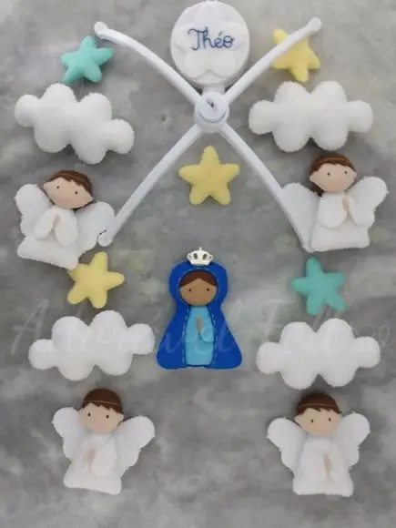 Móbile Musical Nossa Senhora, Anjos e Nuvens