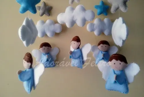 Móbile Nossa Senhora, Anjos e Nuvens